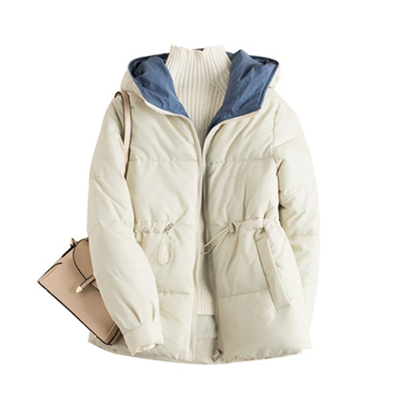 

2022 New Women's Hoodies Cotton Parkas Autumn Winter Fashion Women Coat Female Cotton Jackets Warm Slim Coats Drawstring N448