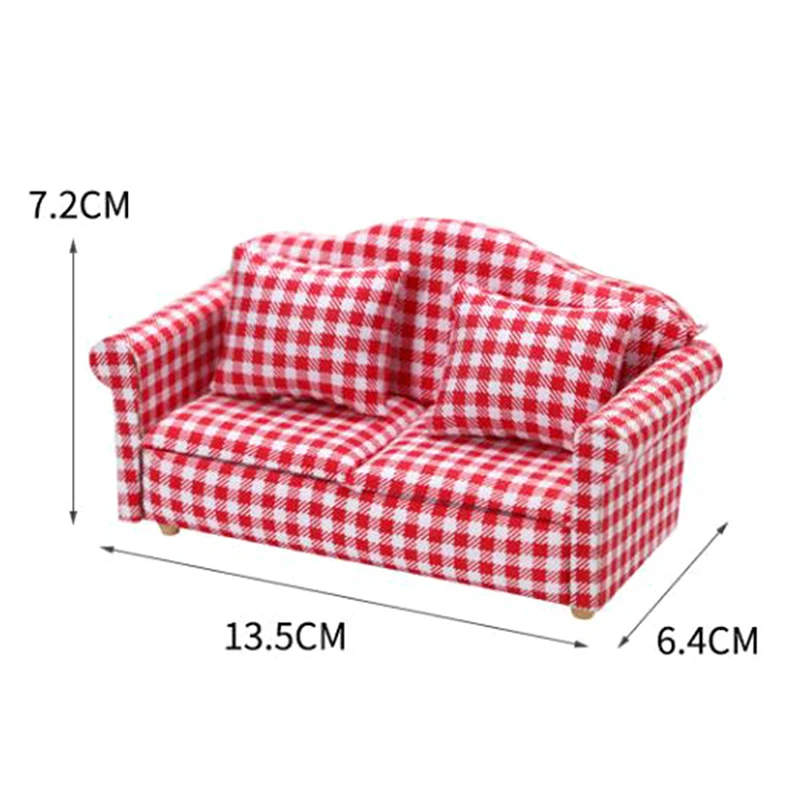 Мебель для кукольного домика 1:12 1 шт. красная сетка деревянная модель дивана с