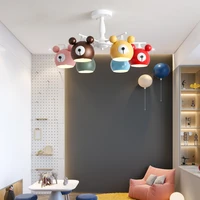 modern cartoon bear led chandelier lighting creative restaurant childrens room kitchen chandelier bedroom lamp lamps