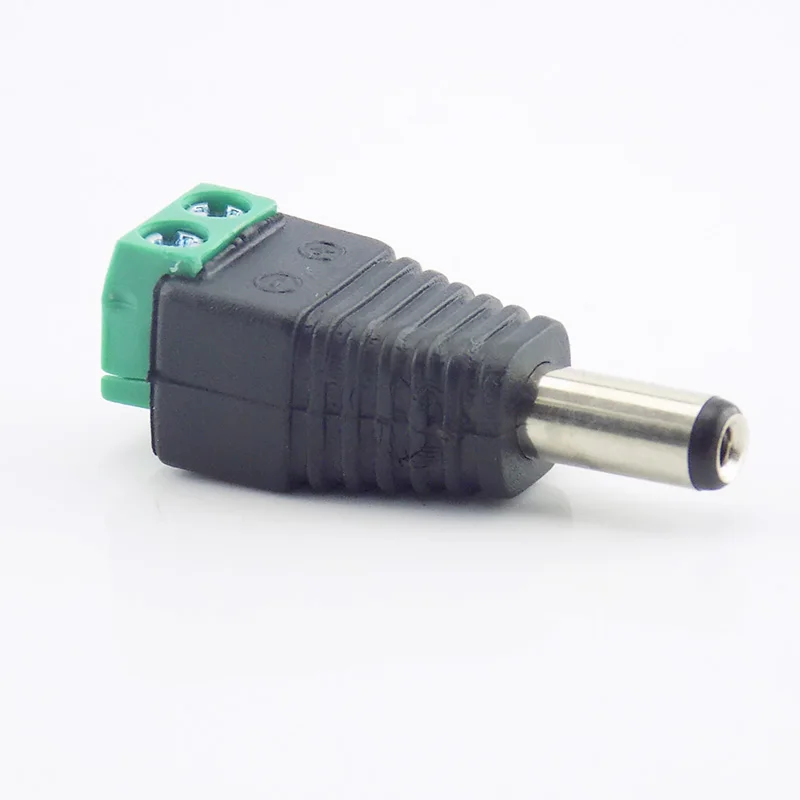 

100pcs wholesale 2.1 x 5.5mm bnc connector DC Male Adapter Surveillance System Power Supply for CCTV Camera Accessories
