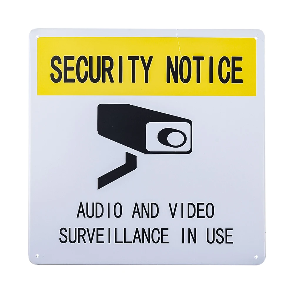 

"Security Notice -Audio and Video Surveillance In Use" Sign | 10" x 10" Metal Outdoor sign