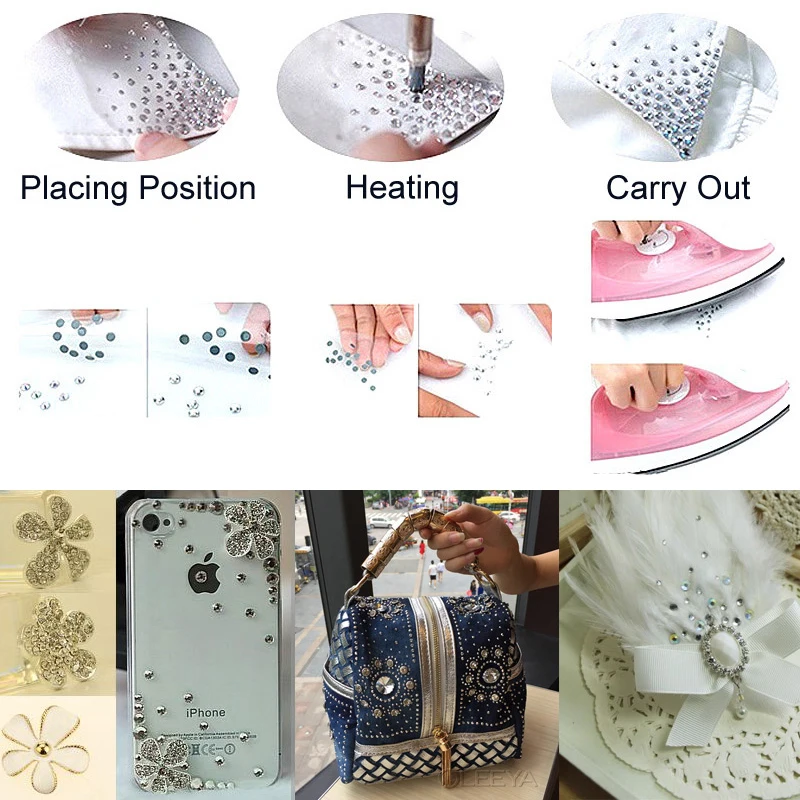 Стразы с кристаллами горячей фиксации AB низом клея DMC все размеры шитье и ткань