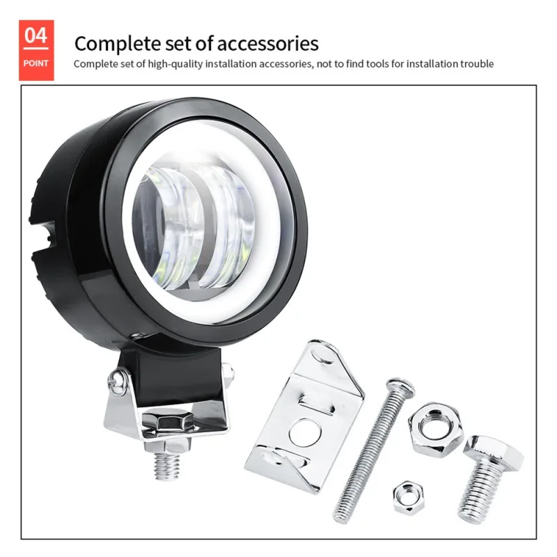 

Motorcycle Lights 3 Inch 7D LED Lights 20W Round Car Work Lights with Aperture Inspection Lights IP67 waterproof