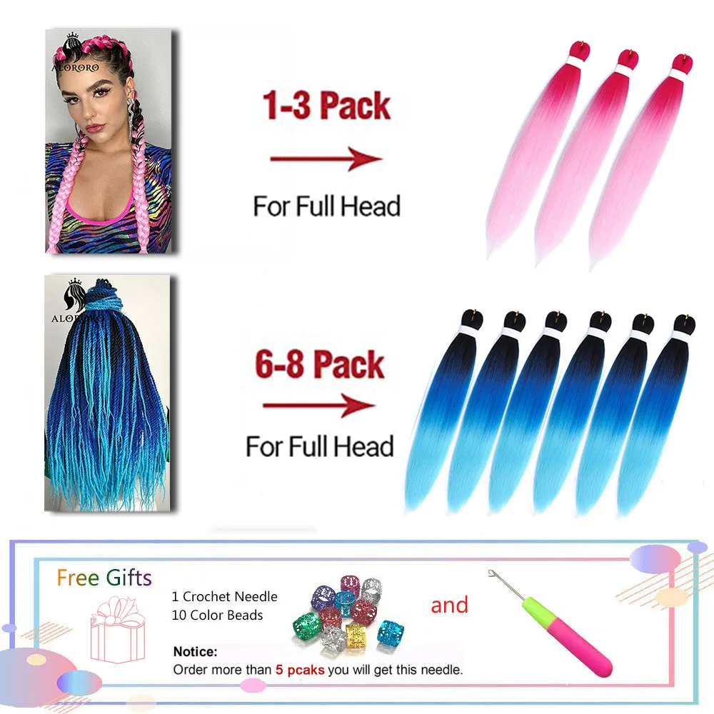 Synthetic Hair for Braid 24 Inch Easy Braiding Extensions Ombre Red Blue Green Jumbo Accessories Wholesale |