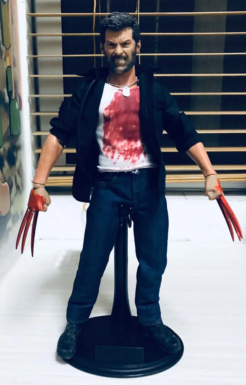 1/6 skala Wütend Wolverine Kopf Sculpt Loagn Klaue Weste Hund Tag Jeans Schuhe Modell für 12in Action Abbildung Männliche Soldat spielzeug