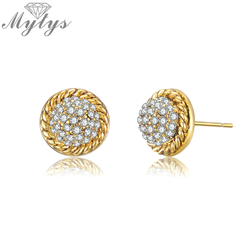 Mytys выложенные кристаллами серьги для женщин модные маленькие гвоздики