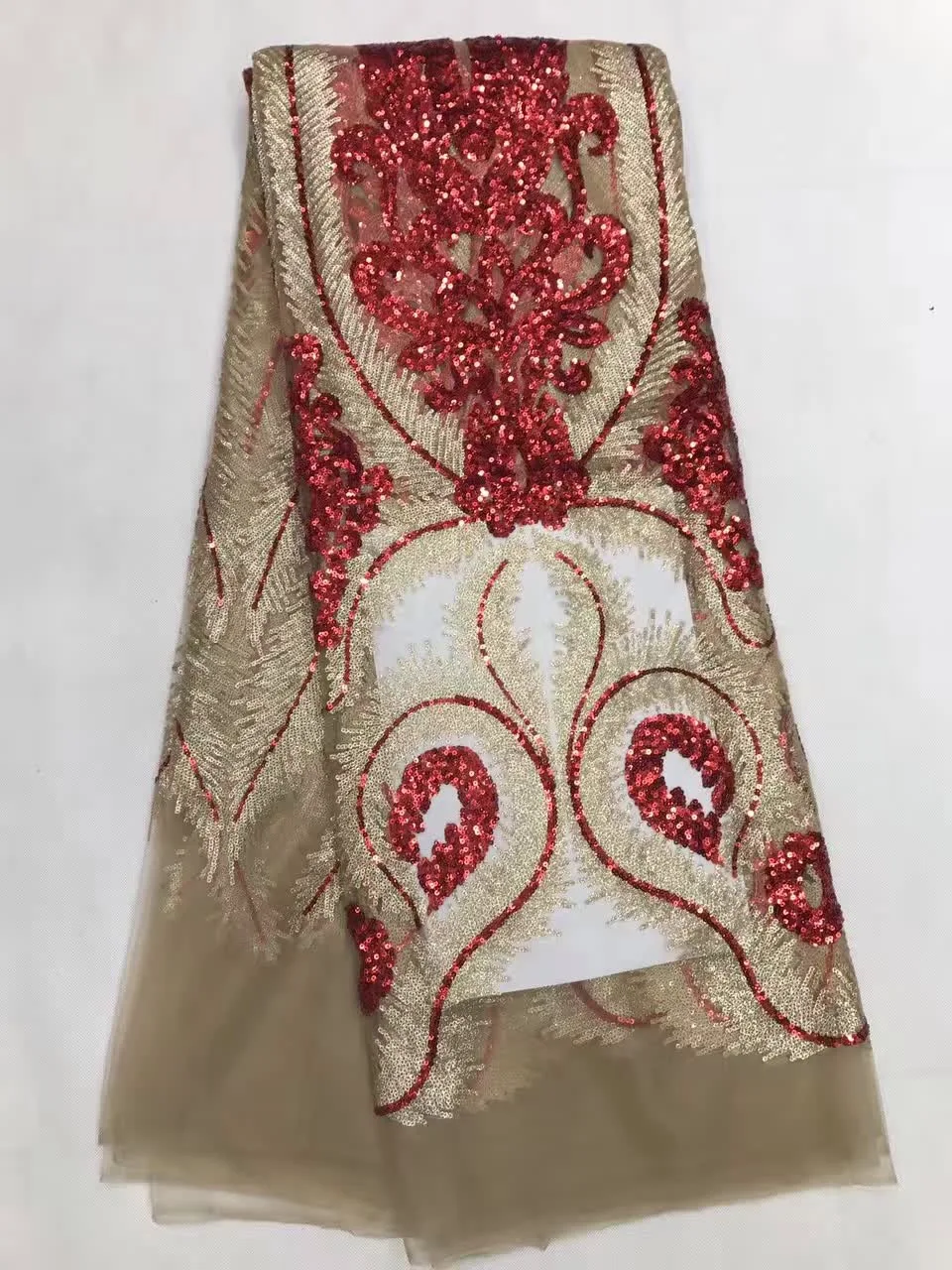 1 ярд африканская кружевная ткань вышитая искусственная Высококачественная