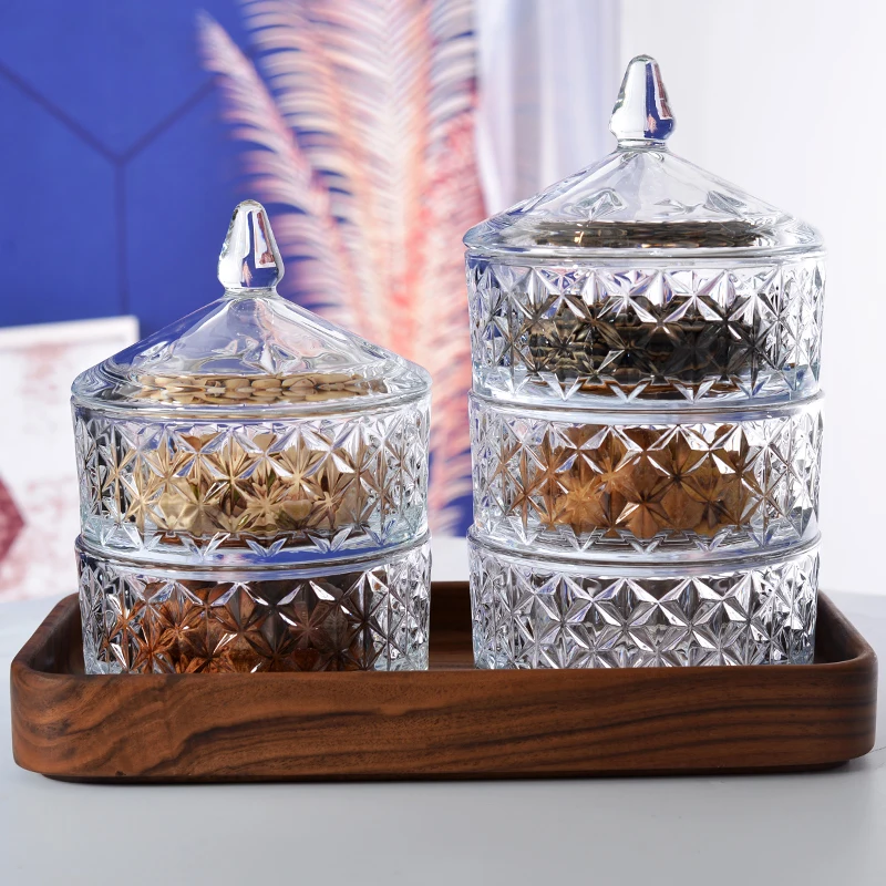 Стекло StorageTank с крышкой ящик для хранения закусок Сухофрукты конфеты контейнер