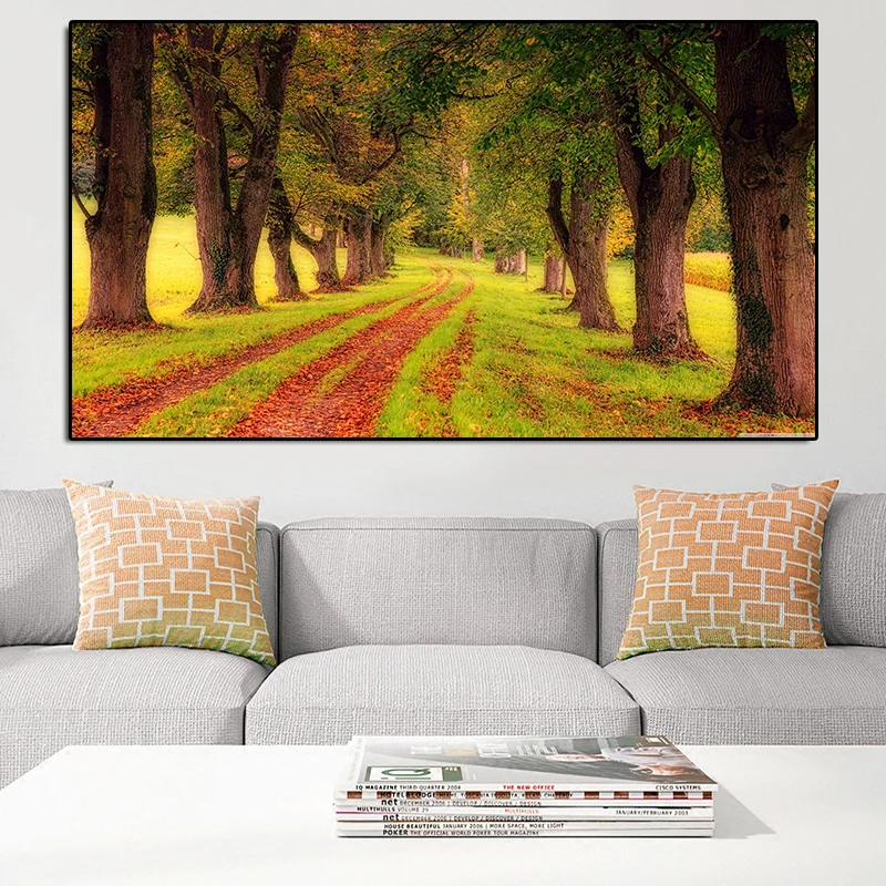 Пейзаж Деревья холст живопись проселочная дорога Плакаты и принты Куадрос Wall Art