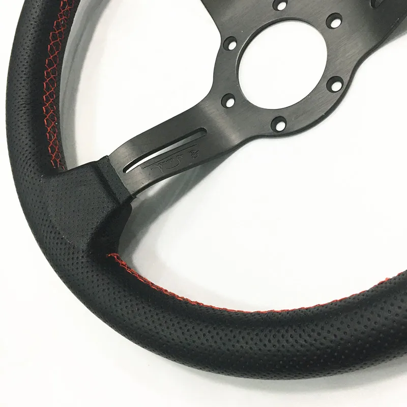 

Racing sport design 330mm 13inch black color spoke deep dish leather ND Tuning Drifting racing steering wheel