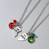 new 2021 ladybug necklace kid crystal pendant chain name trendy jewelry cute bears paw heart necklaces women gift