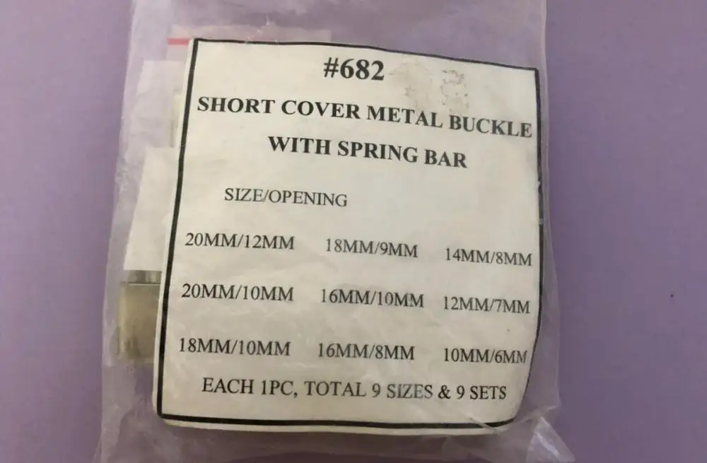 

9PCs Stainless Steel Silver Short Cover Metal Buckle with Spring Bar for Watch Replacement