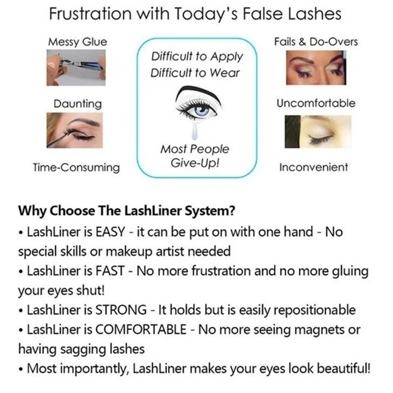 

1PC Supernatural Magnetic Eyeliner Waterproof Extension Eyelash Brush Eye Makeup Magnet Eyelashes Female Eyelash Makeup Tool