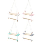 Полка ручной работы для детской комнаты, подвесная настенная полка для детской комнаты в скандинавском стиле, подвесная полка для хранения одежды для девочек