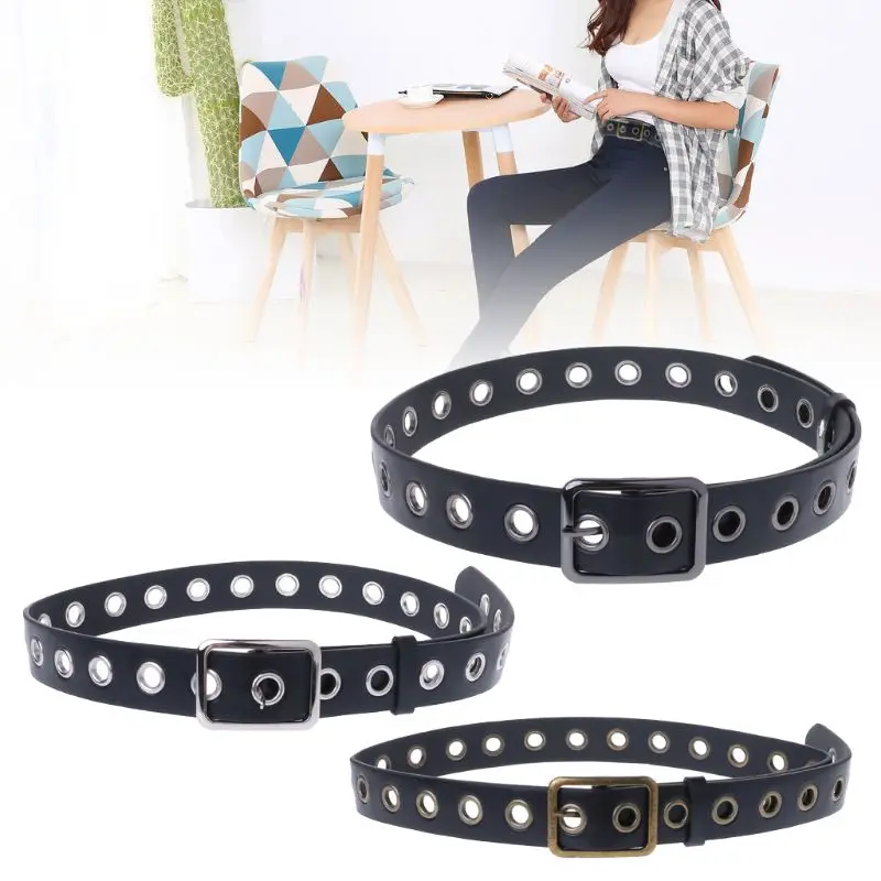 

Waist Belt Women Men Universal Band Adjustable Metal Buckle Fashion Decoration Pants Trousers Jeans Clothing Dress Eyelets