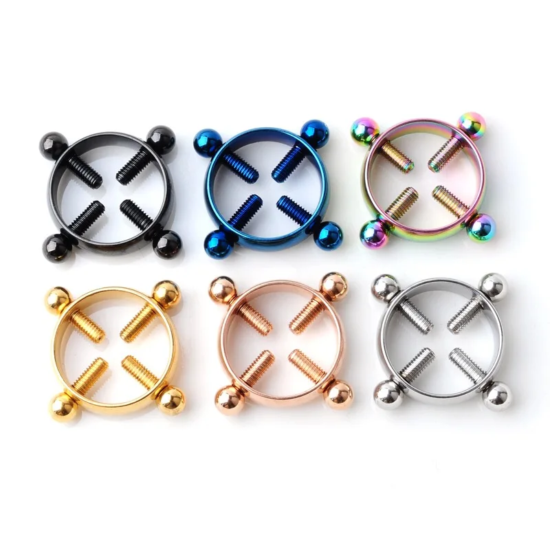 Модные сексуальные зажимы для сосков Круглый не пирсинг соска кольцо 2 шт. щит