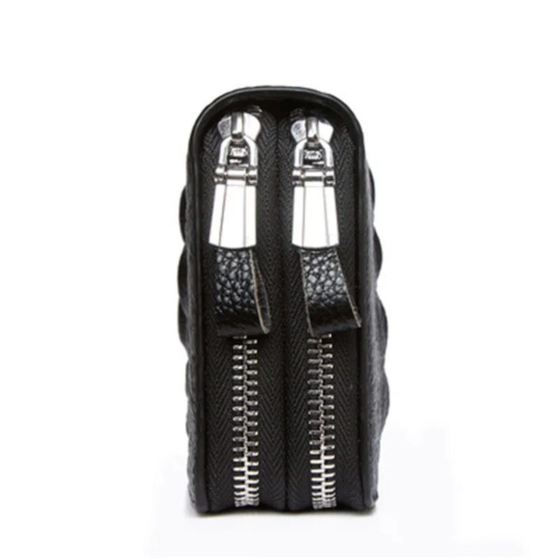 Мужской кошелек с крокодиловым узором клатч из натуральной кожи на двойной