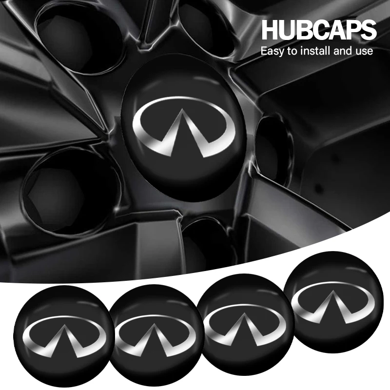 

4pcs 56mm Car Wheel Center Hub Caps Stickers Car Styling for Infiniti Q50 Q70 QX70 FX35 Q30 G37 QX60 G35 Q60 QX50 QX80 QX30 JX35