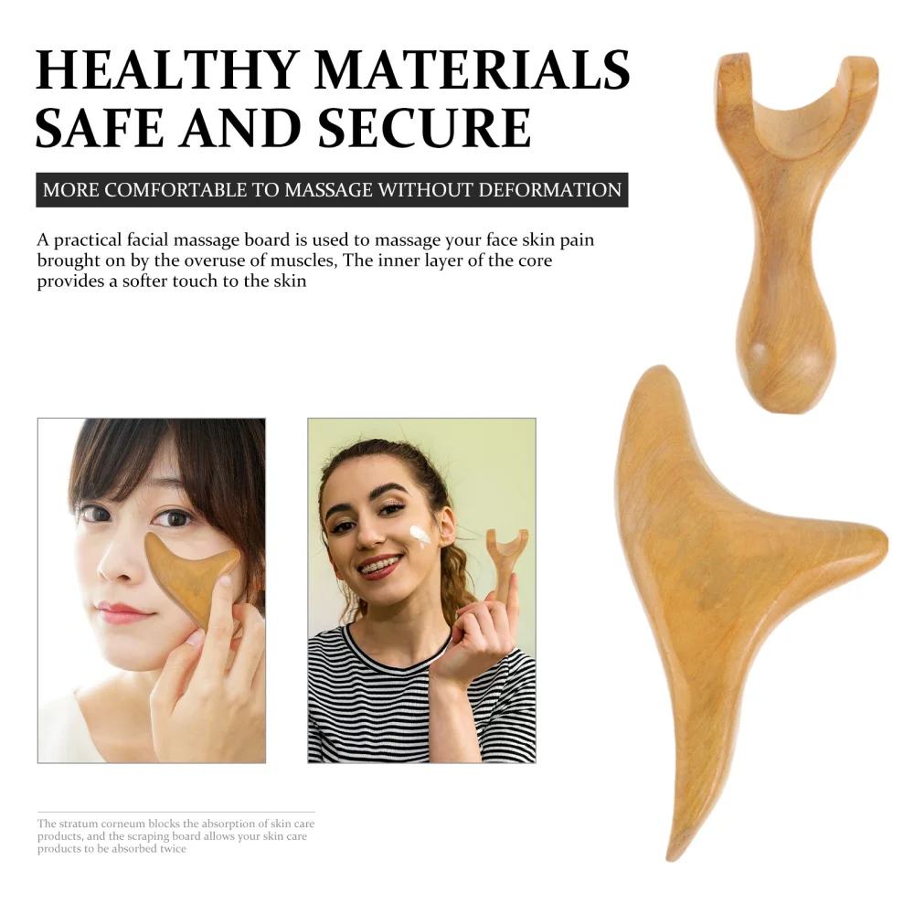

2Pcs Practical Scraping Boards Unique Wooden Scraping Boards Scraping Tools