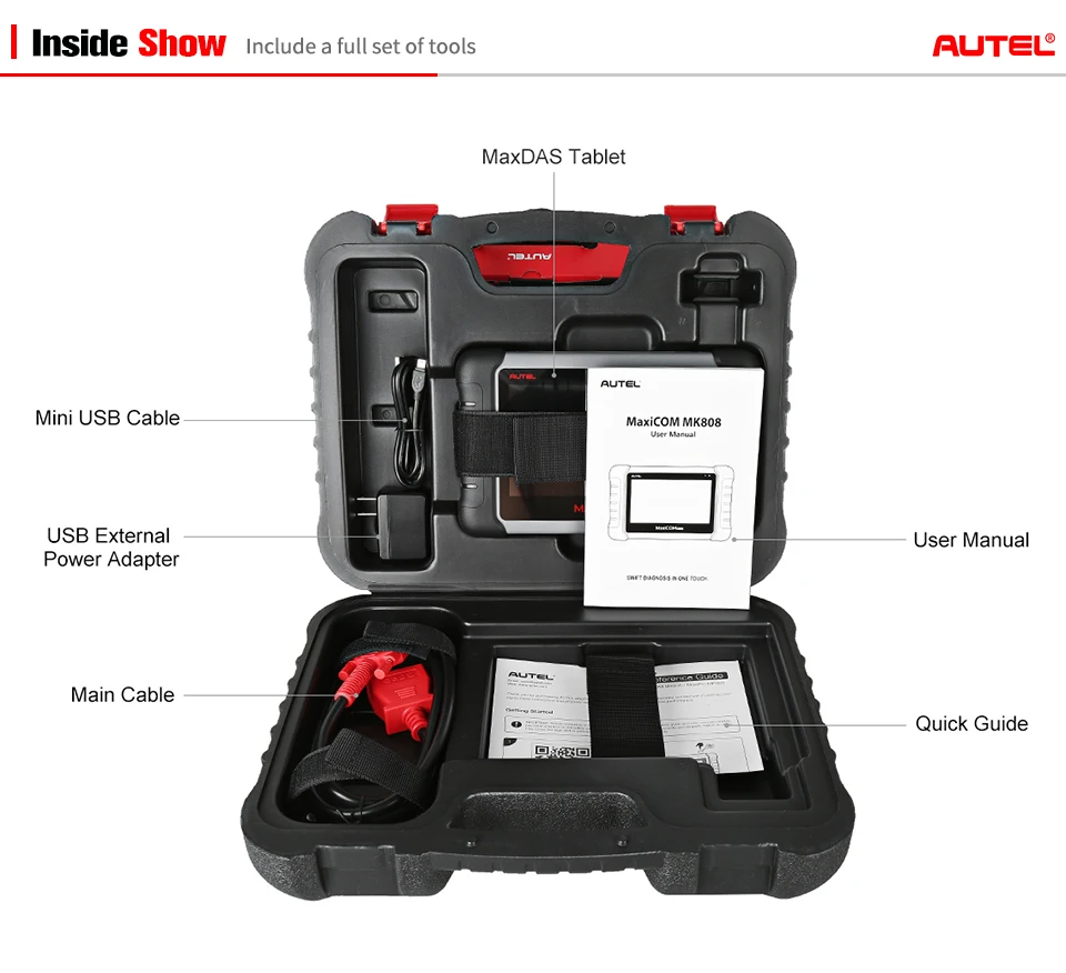 Autel MaxiCOM MK808 OBD2 сканер профессиональные автомобильные инструменты полная система
