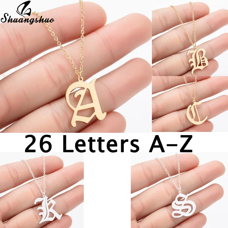 Ожерелье с винтажным шрифтом для женщин и мужчин чокеры из нержавеющей стали 26