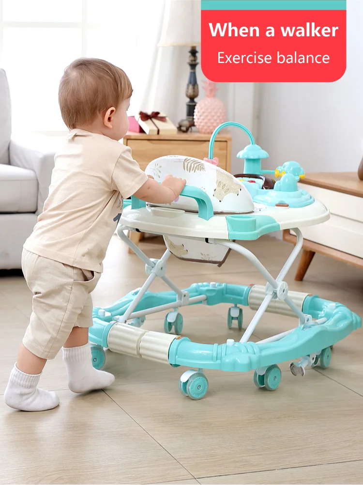 

Baby walker multi-function anti-rollover hand push boys and girls anti-o-legs shake horse can sit on the line 0-12months
