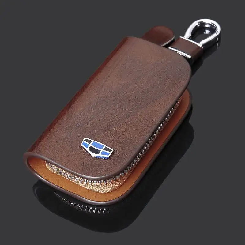 

Leather Car Logo Key Case Remote Key Cover For Geely Atlas Boyue NL3 Emgrand X7 EmgrarandX7 EX7 SUV GT GC9 Borui Coolray Style
