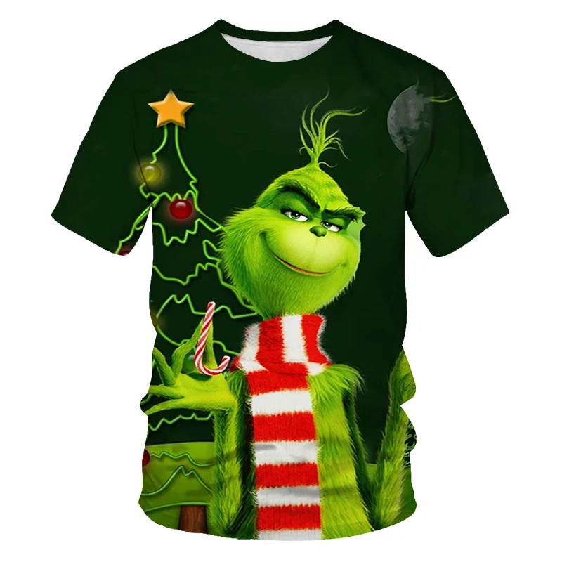 

2021 children's summer new style green green hair 3DT shirt interesting printing pictures, casual and comfortable T-shirt
