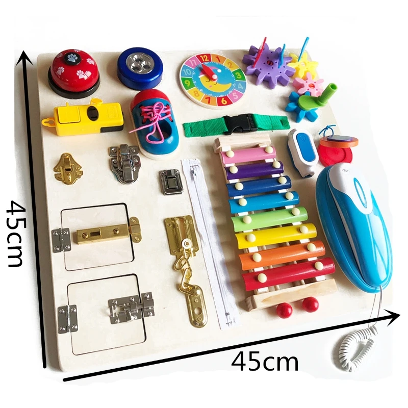 Занятая доска для малышей сенсорная деревянная занятая детей активного отдыха 1 3