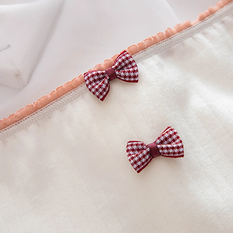 Трусики женские хлопковые в клетку модные пикантные кружевные трусики горошек