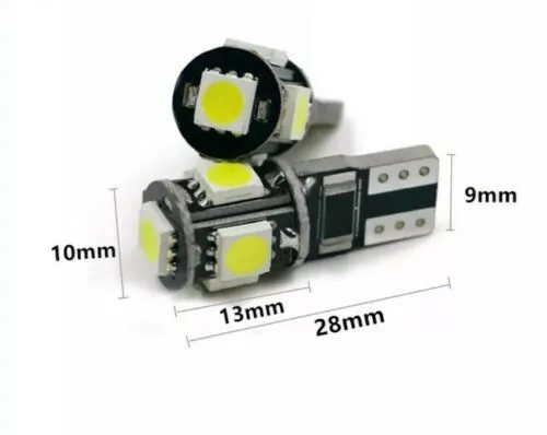 

10 Pcs T10 Decoding Light 5-SMD 5050 LED Interior Lamp Map Light White Canbus