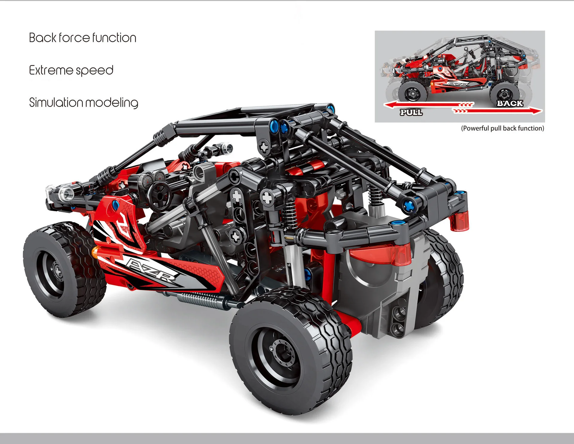 Конструктор technics Детский конструктор с тяговым эффектом для езды на мотоцикле и