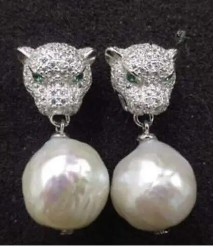 

aaa pearl dangle earrings 925 S 11-13MM south sea white baroque
