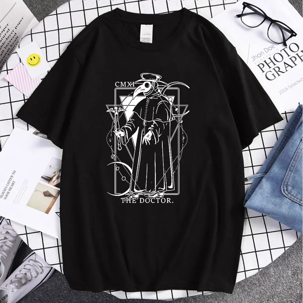 

Plague Doctor Casual T-Shirt The Black Death Medicine Cure Maske Pest Arzt Doktor Cotton T Shirt Hip Hop Tees Tshirt Harajuku