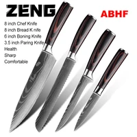 zeng stainless steel kitchen knives set japanese chef knife damascus steel pattern utility paring santoku slicing knife health