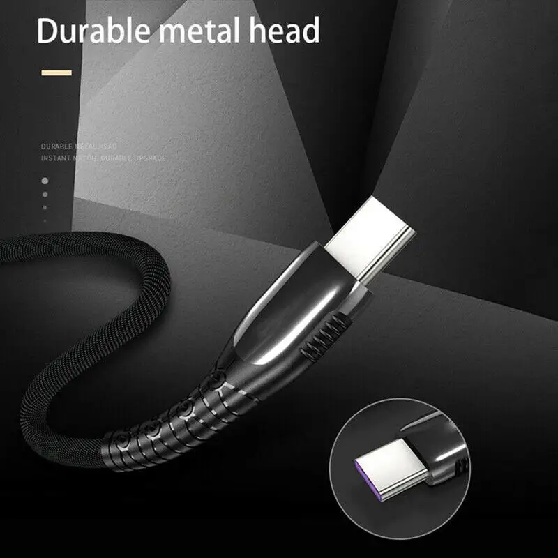 Typec мобильный телефон линия передачи данных с светильник быстрой зарядки