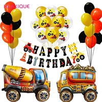 construction birthday party supplies balloon banner cake topper tractor blender dump trucks party decorations for kids boys