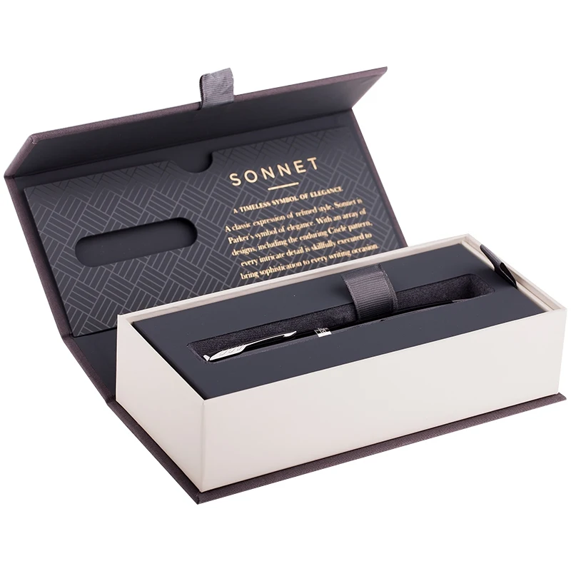 Ручка шариковая Parker &quotSonnet Black Lacquer CT" черная 1 0мм поворот. в подарочной упаковке