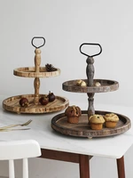 european display plate dessert tower wedding party 3 tier fruit tray stand cupcake storage snack wooden platter home serving