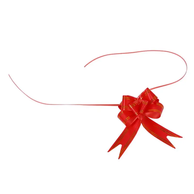 Горячая подарочная упаковка красного золота тон поли Потяните лук ленты DIY Декор