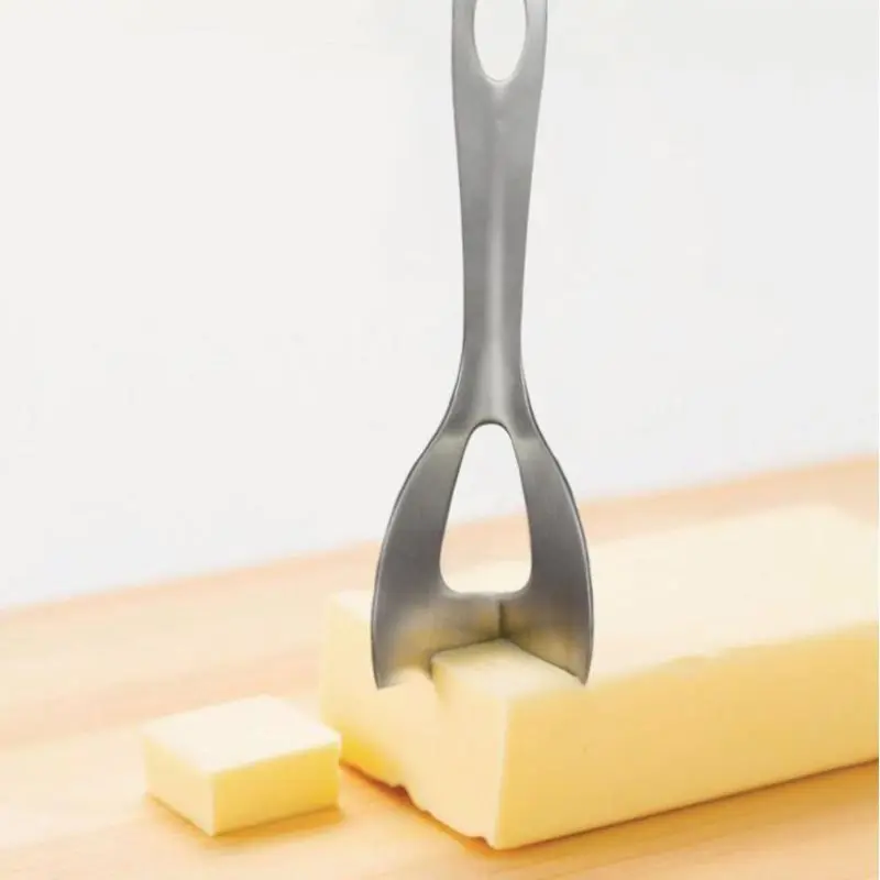 Stainless Steel Butter Knife Cheese Cutter Slicer Scraper Spreader Kitchen Gadget Organizer |