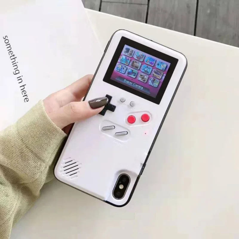 Game Console Phone Case Retro Color Display Screen Cellphone Back Cover With 36 Classic Video Games For IPhone X/XS XR XS Max | Мобильные