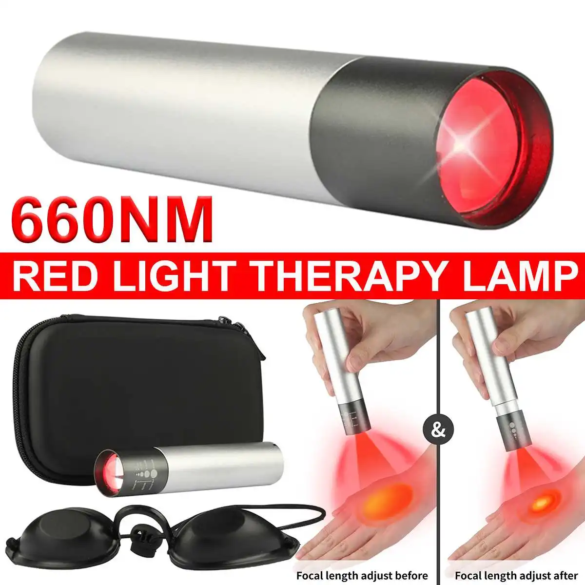 

Portable Led Near Infrared Infra 850nm Handheld Medical Lamp 660nm LED Red Light Therapy torch Therapy Lamp USB Direct Charging
