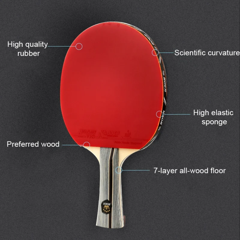 

Lightweight Strong Table Tennis Bat Long Straight Horizontal Grip Table Tennis Training Accessories Table Tennis Racket Hot