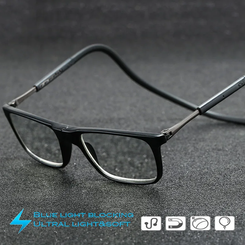 Hang on Neck Blue Light Blocking Reading Glasses,Comfortable Soft TR90 material