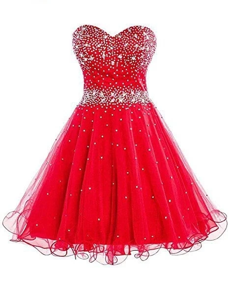 

ANGELSBRIDEP Sweetheart A-Line Homecoming Dresses Vestidos de festa Sparkly Crystal Beading Formal Graduation Party Gowns Hot
