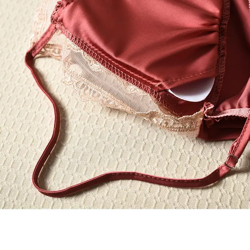 Комплект женский атласный из 2 предметов пикантная кружевная белая ночная