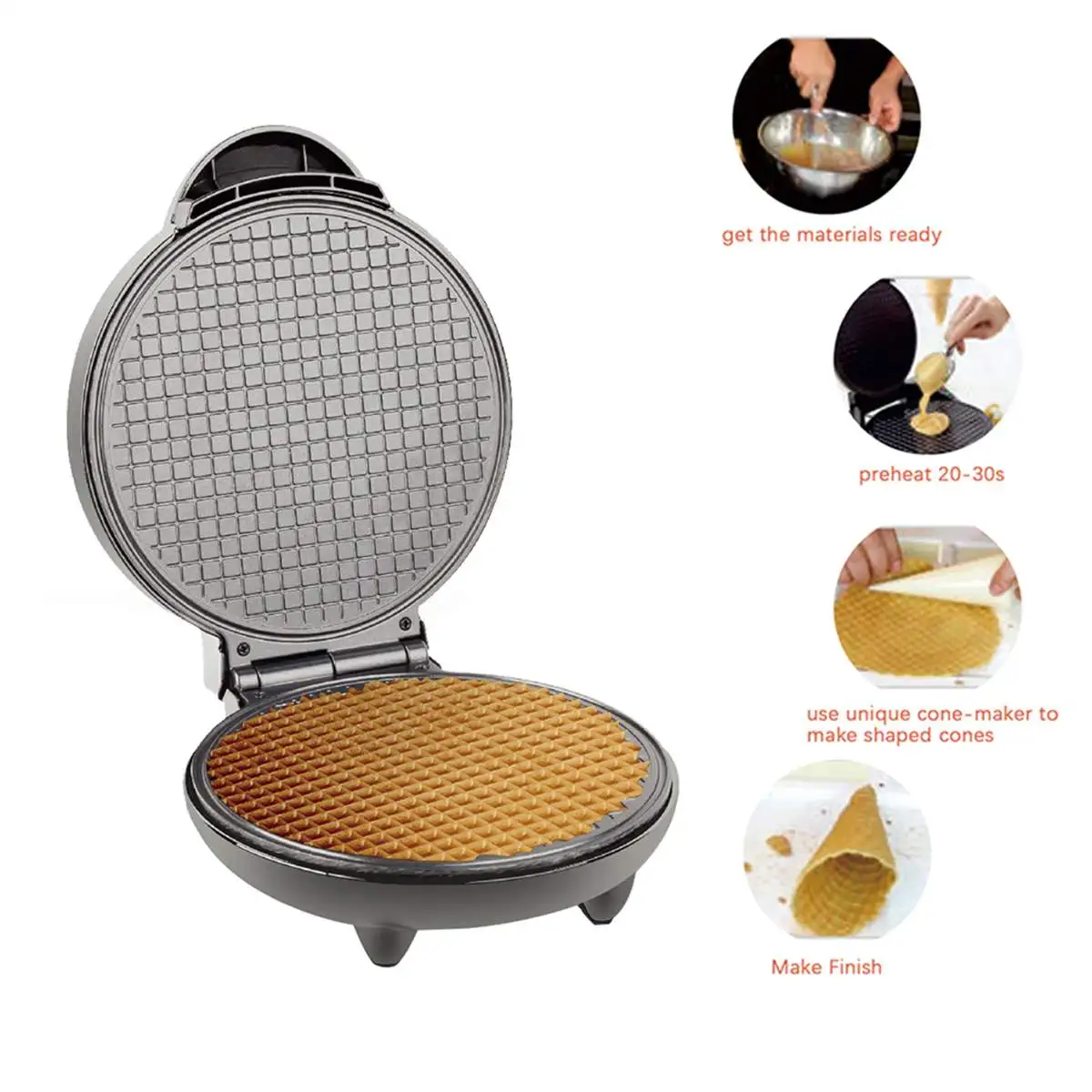 electric egg roll maker waffle maker crispy omelet mold crepe baking pan pancake bakeware diy ice cream cone machine pie frying free global shipping