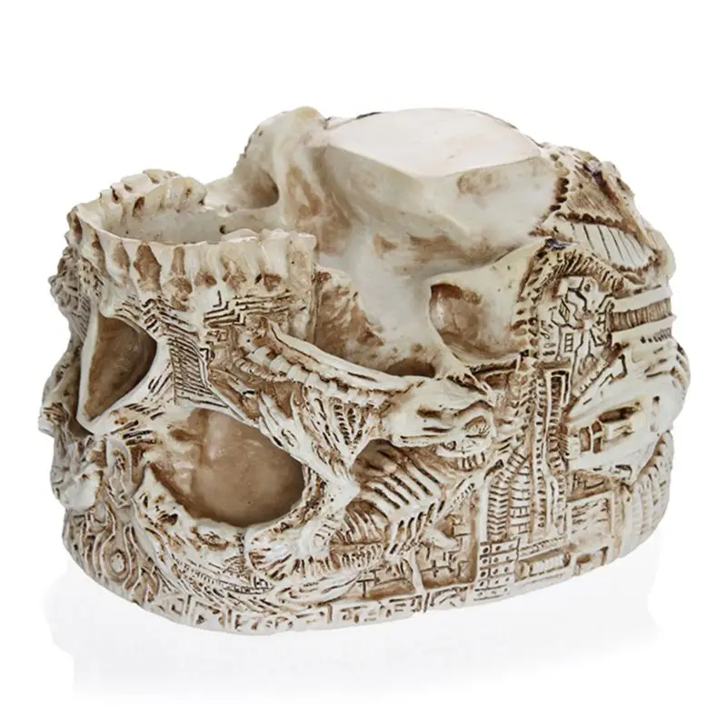 Ручной резной цветочный горшок с черепом ваза суккулент для растений сад