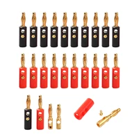 20pcs 4mm blackred banana plug gold plated audio speaker cable wire connectors banana connector adapter set